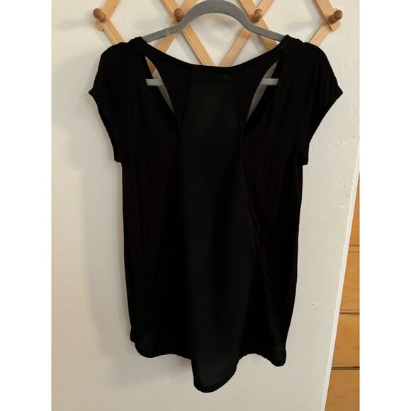 Anthropologie Top Women's XS Deletta Black Shimmerwing Back Cut Out - Picture 4 of 5
